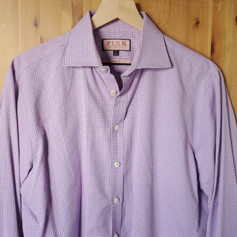 Thomas PINK Slim Fit Purple Dress Shirt